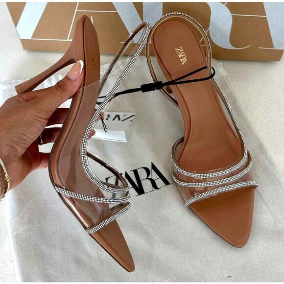 ZARA Rhinestone Pointed Toe Heels NWT | Blogger Fave | Size 8 - Picture 5 of 16
